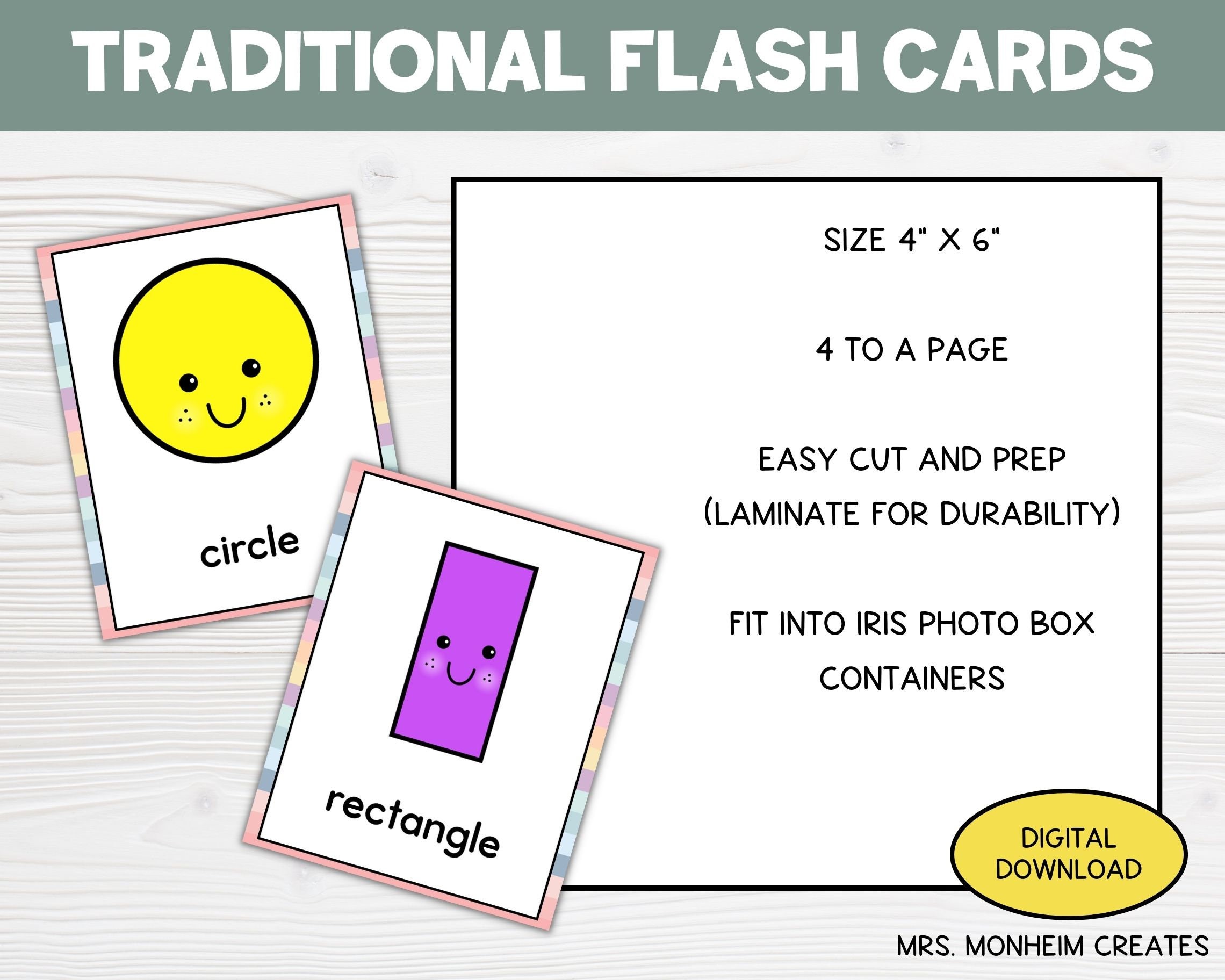 Geometric Shapes Flash Cards | Printable Flash Cards | Montessori | Preschool | Homeschool ...
