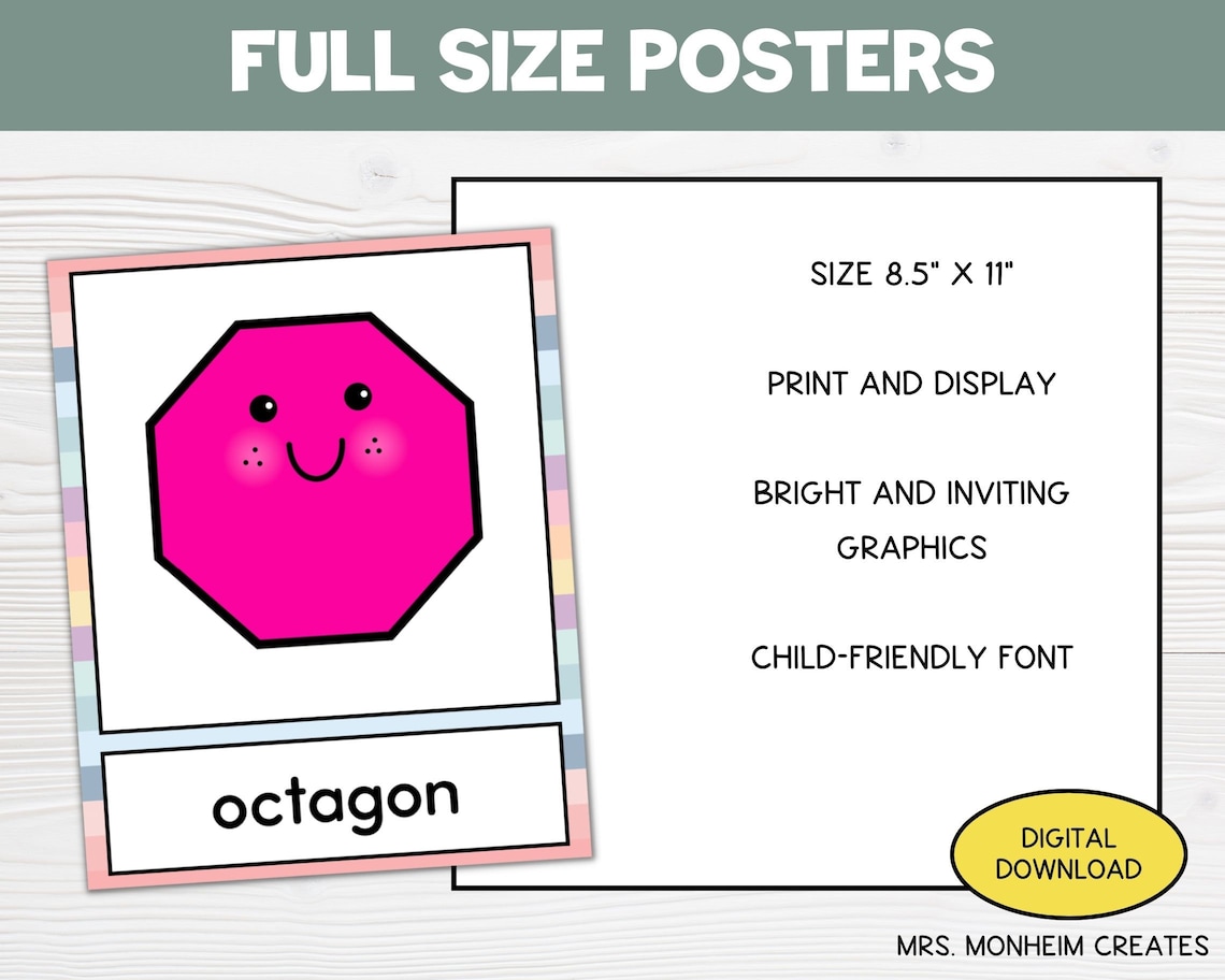 Geometric Shapes Flash Cards Printable Flash Cards Montessori Preschool ...