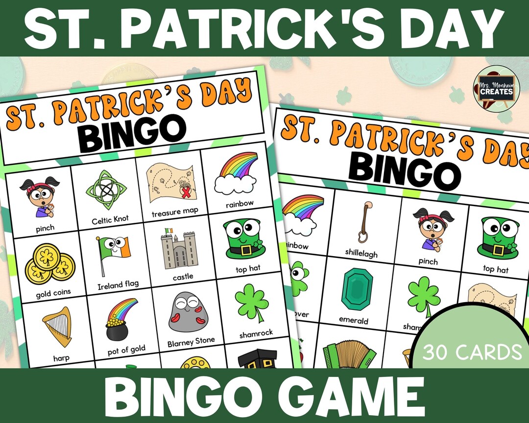 ST. PATRICK'S DAY Bingo  St. Patrick's Bingo  St