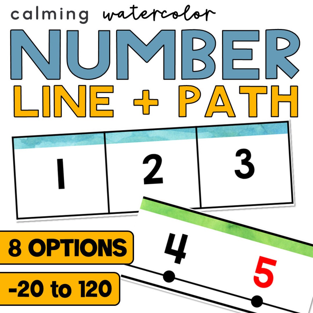 Classroom Number Line and Path With 4 Options, Includes Numbers 20 to
