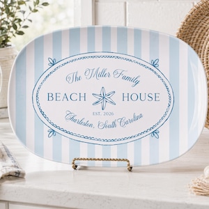 Bandeja personalizada para casa de playa, decoración para casa de playa, bandeja para servir de cocina costera