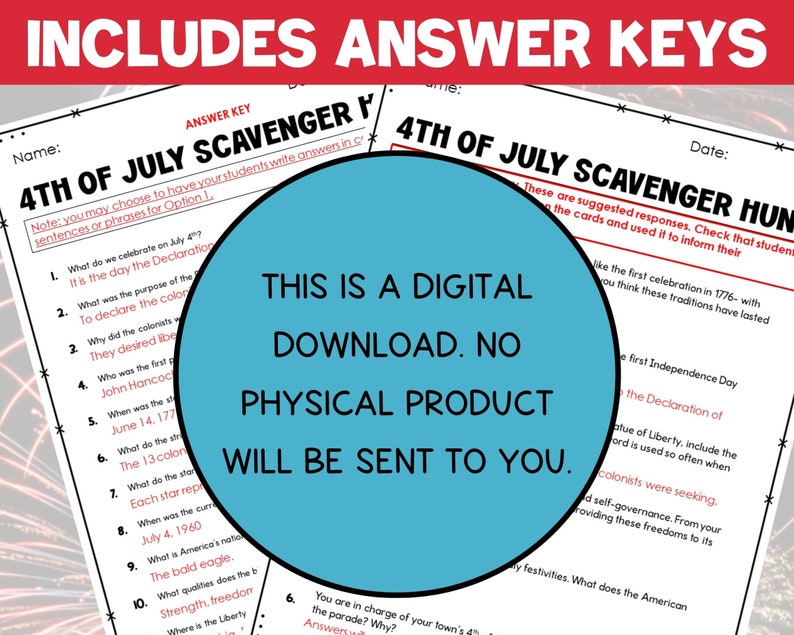 4th of july scavenger hunt kids camp