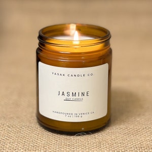Jasmine Soy Candle: Floral Scented Candle Gift