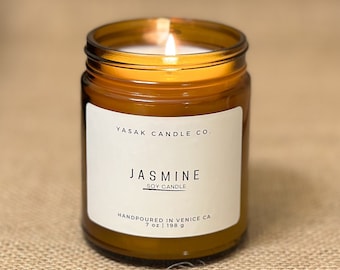 Jasmine Soy Candle: Floral Scented Candle Gift