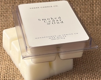 Smoked Cedar & Oud Wax Melts: Handmade Scented Tarts