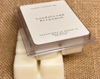 Sandalwood & Bergamot Wax Melts: Handmade Scented Melts