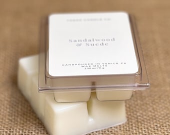 Sandalwood & Suede Wax Melts: Handmade, Strong Scent