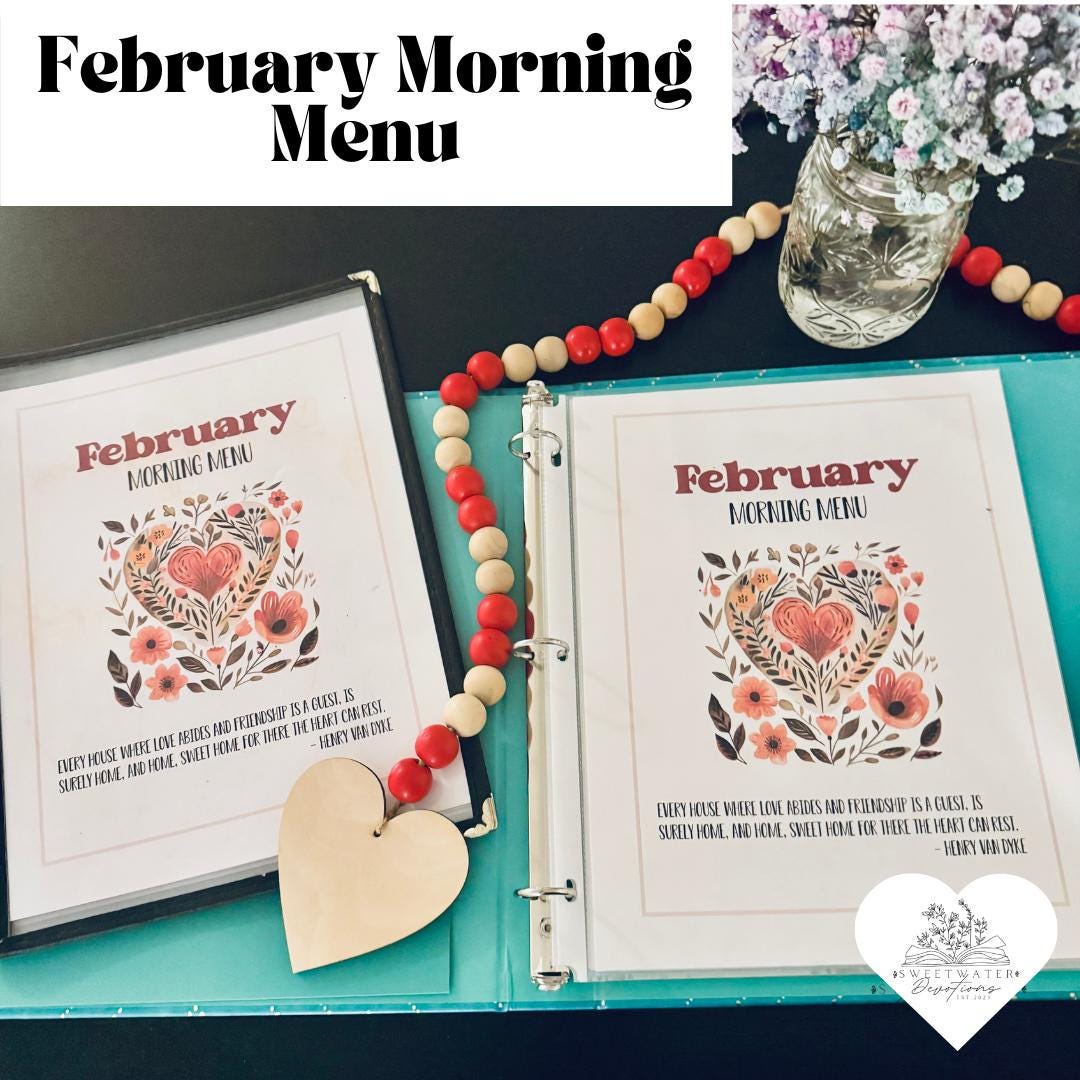 February Morning Menu Printable, Charlotte Mason Inspired (digital ...