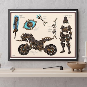 Zelda BOTW Ancient Tech Encyclopedia Style Art Print