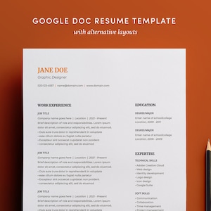 Google Doc Resume Template | Executive, Professional & Modern Resume Template | Easy to Use Template | Minimal Design Resume Template 2023