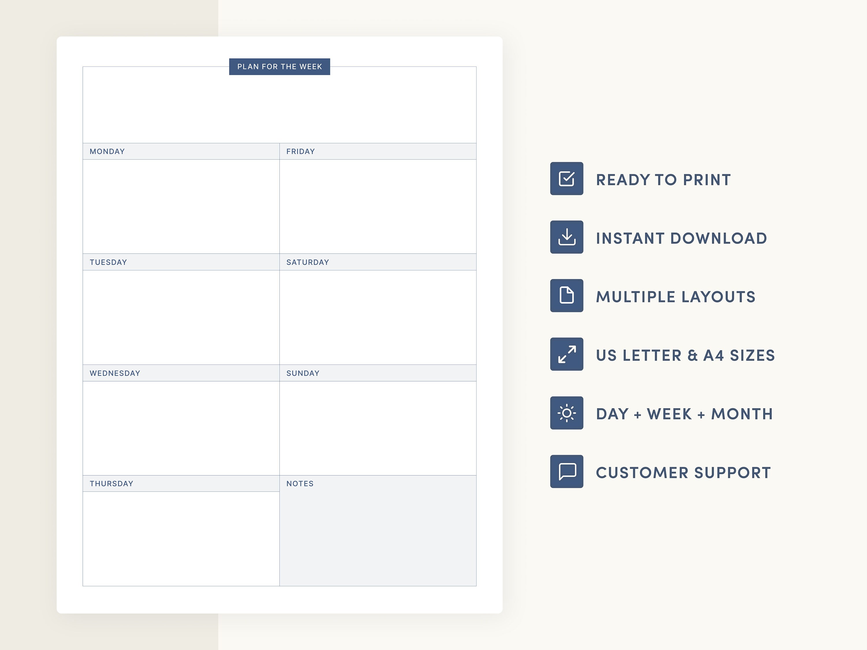 Planner To-do Printable Template Productivity Task Management Easy to ...