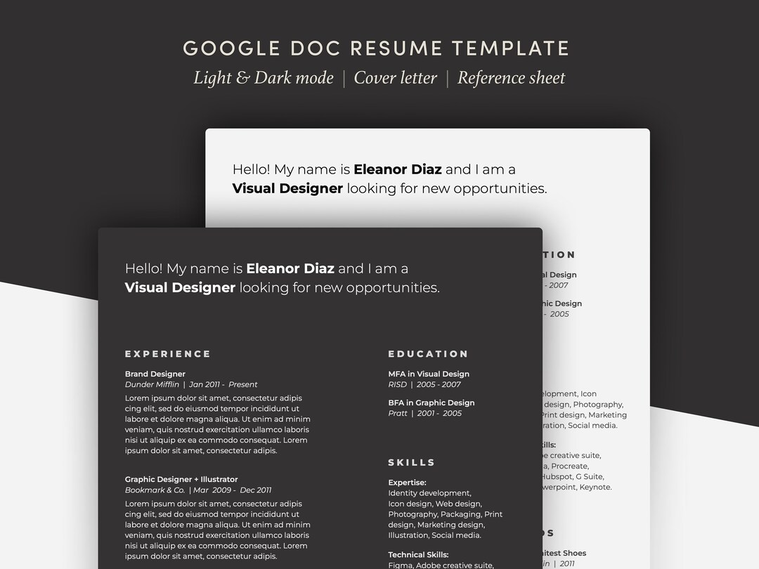 Google Docs Resume Template Executive Professional Modern Resume