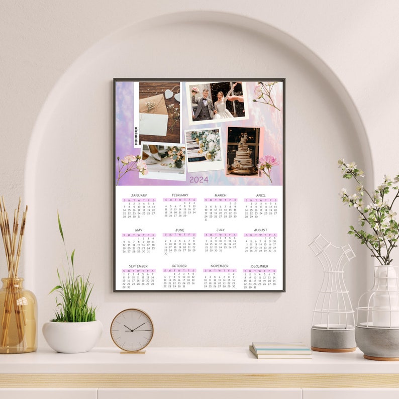 2025 Photo Collages Calendar Canva Template Editable Photo Etsy