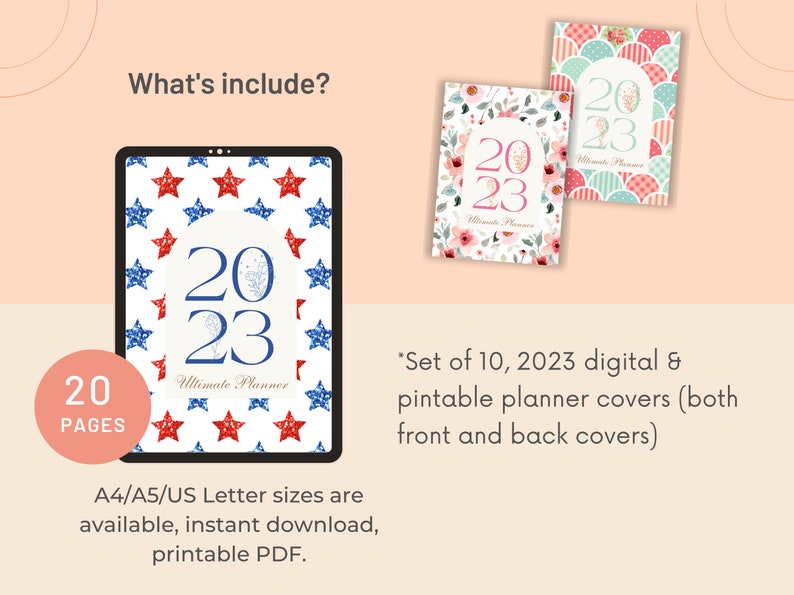 Set of 10 2023 Planner Covers Printable Happy Planner Covers - Etsy