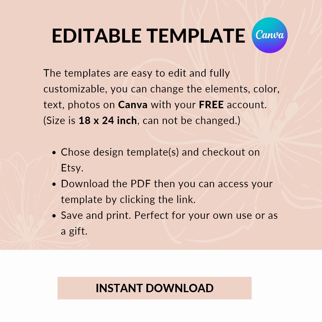 Editable Photo Collages 2024 Calendar Template, Printable 18 X 24 Inch