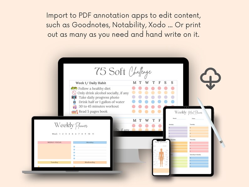 75 Soft Challenge Tracker Printable, 75 Hard, 75 Soft Challenge , 75 Soft, 75 Hard Challenge, Weight Loss Journal image 8