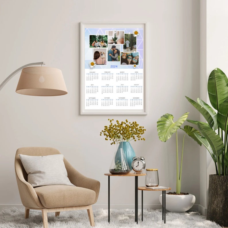 Editable Photo Collages 2024 Calendar Canva Template, Photo Calendar