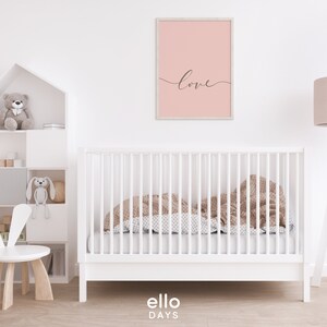 Love Script Printable Wall Art, Blush Pink Love Calligraphy Print ...