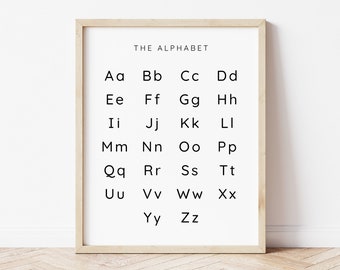 Minimalist Simple Alphabet Wall Art Printable | Educational ABC Poster | Kids Playroom Homeschool Classroom Nursery Decor | Digital Download