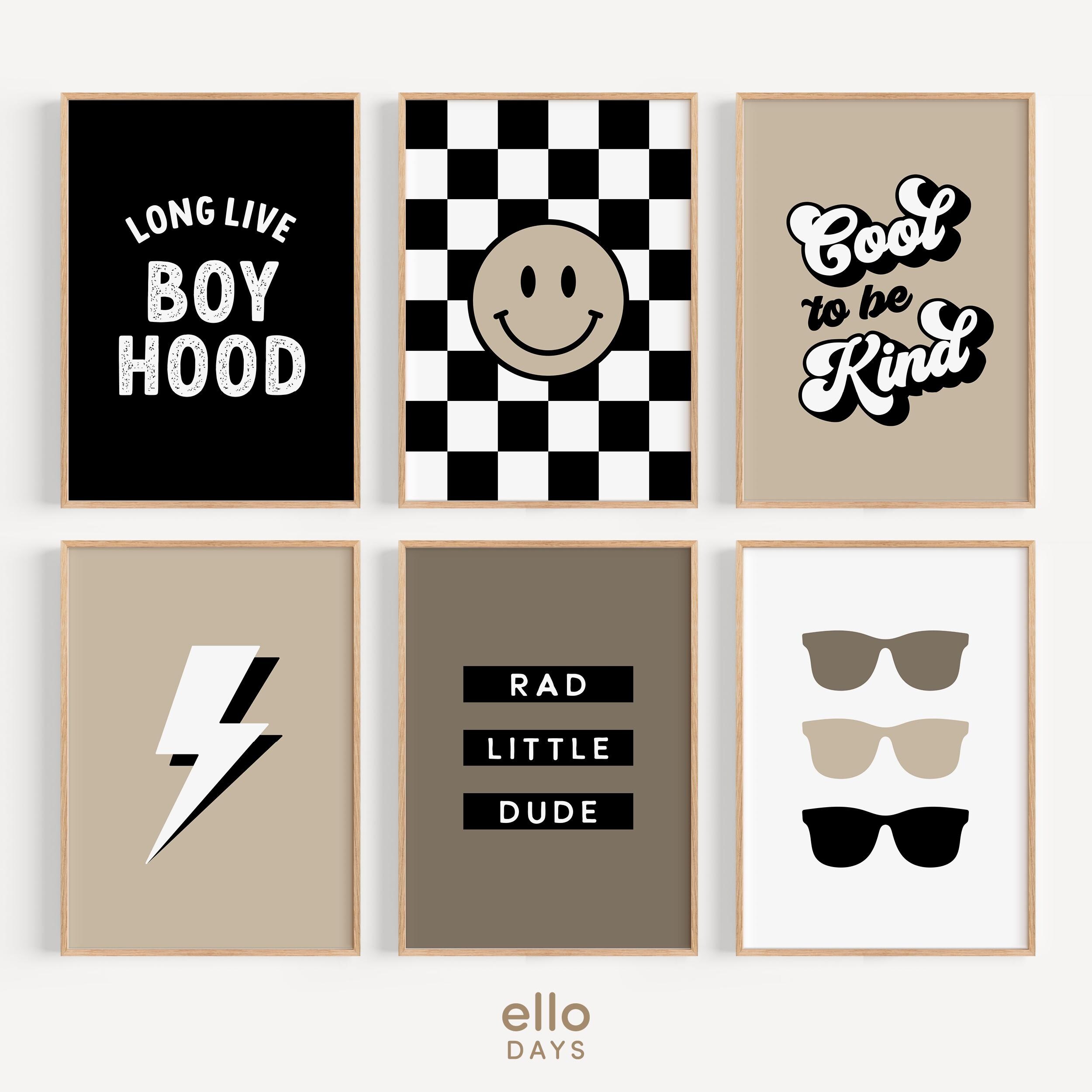 Boys Room Wall Decor Set of 6, Boy Gallery Wall Art, Toddler Boy ...