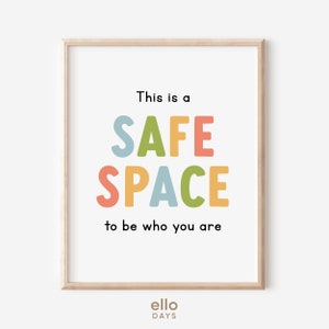 This is a Safe Space Poster, School Counselor Therapy Office Decor, Classroom Wall Decor, Calm Down Corner, School Psychologist Wall Art