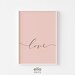 Love Script Printable Wall Art, Blush Pink Love Calligraphy Print ...