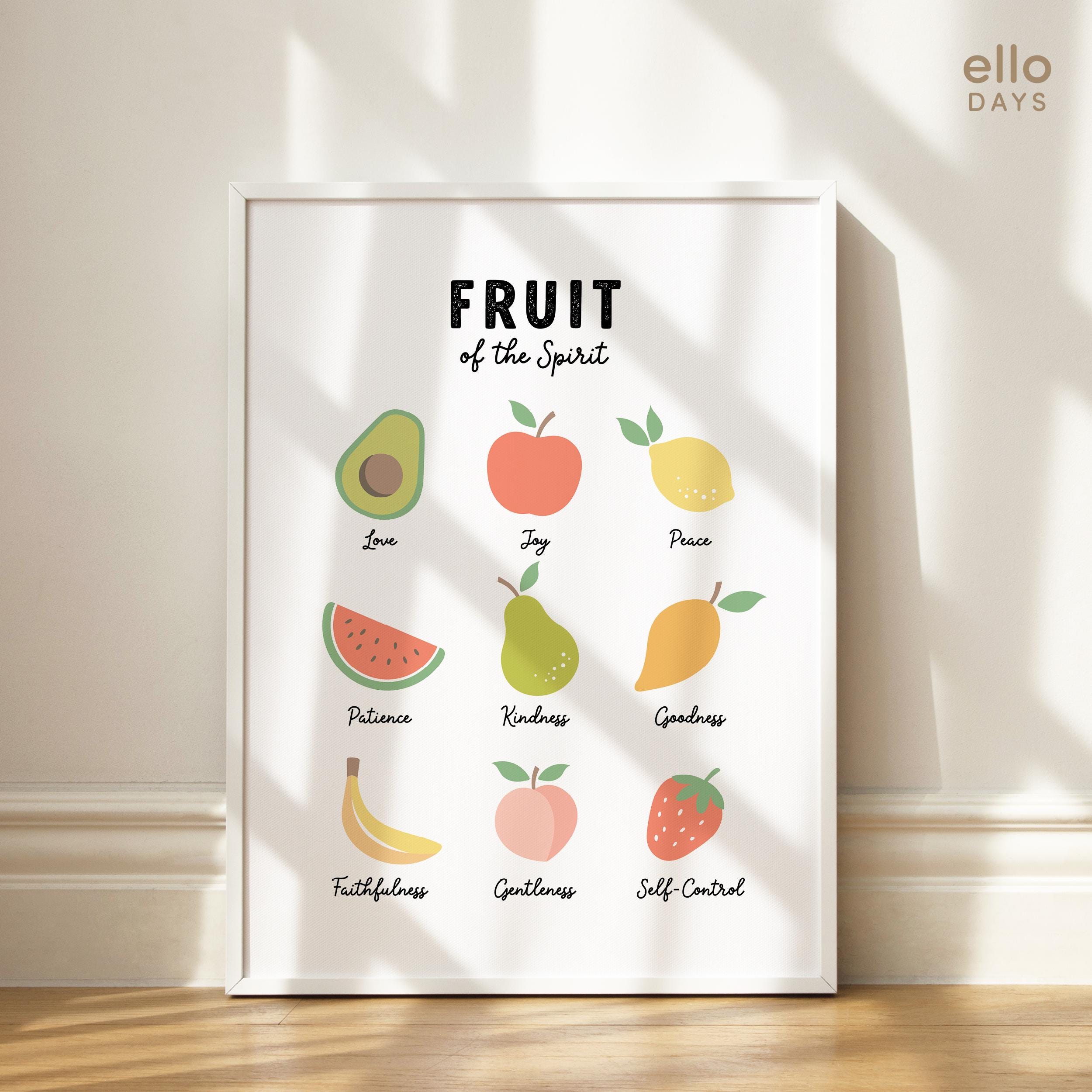 Fruit of the Spirit Christian Wall Art Printable, Scripture Wall Art ...