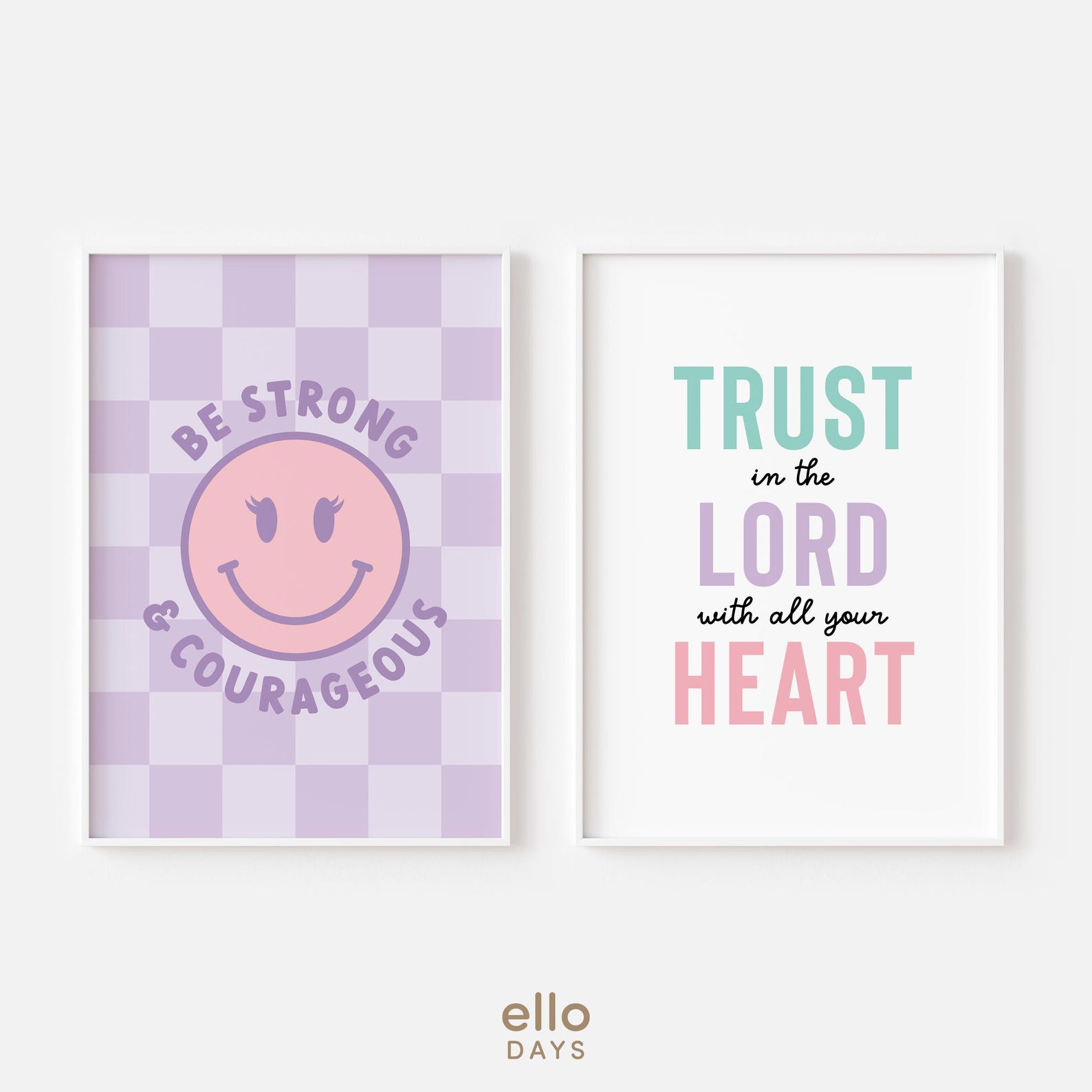 Kids Bible Verse Wall Art Set of 6, Girls Room Decor Christian Prints ...