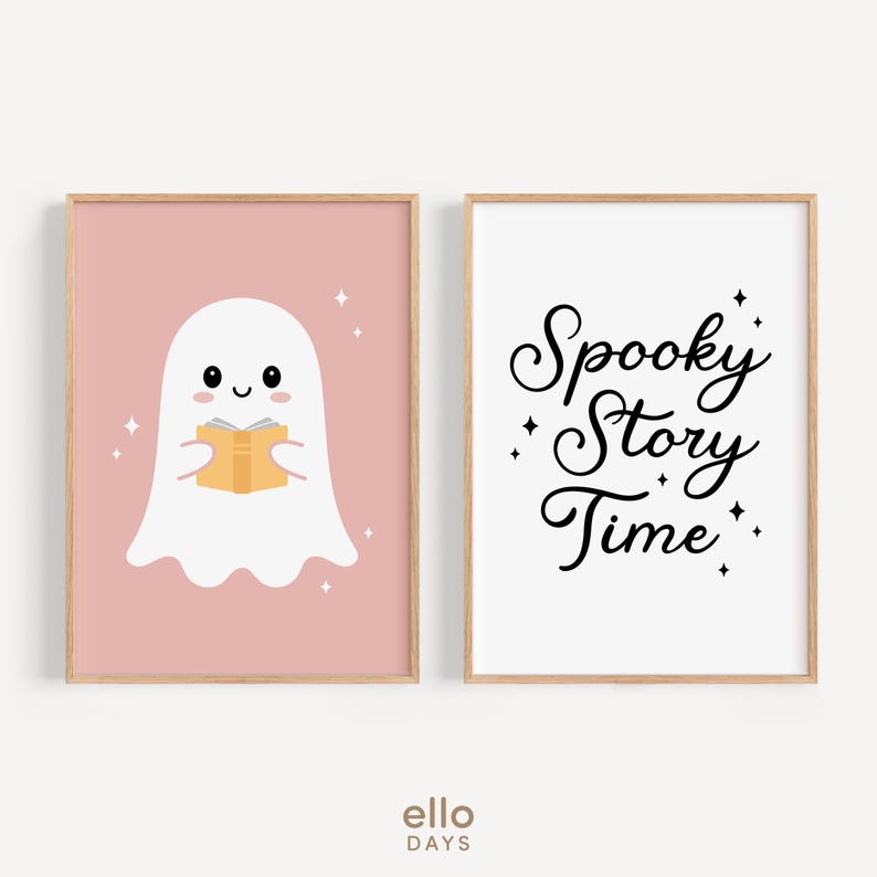 Halloween Classroom Reading Corner Wall Art Decor, Cute Reading Ghost ...