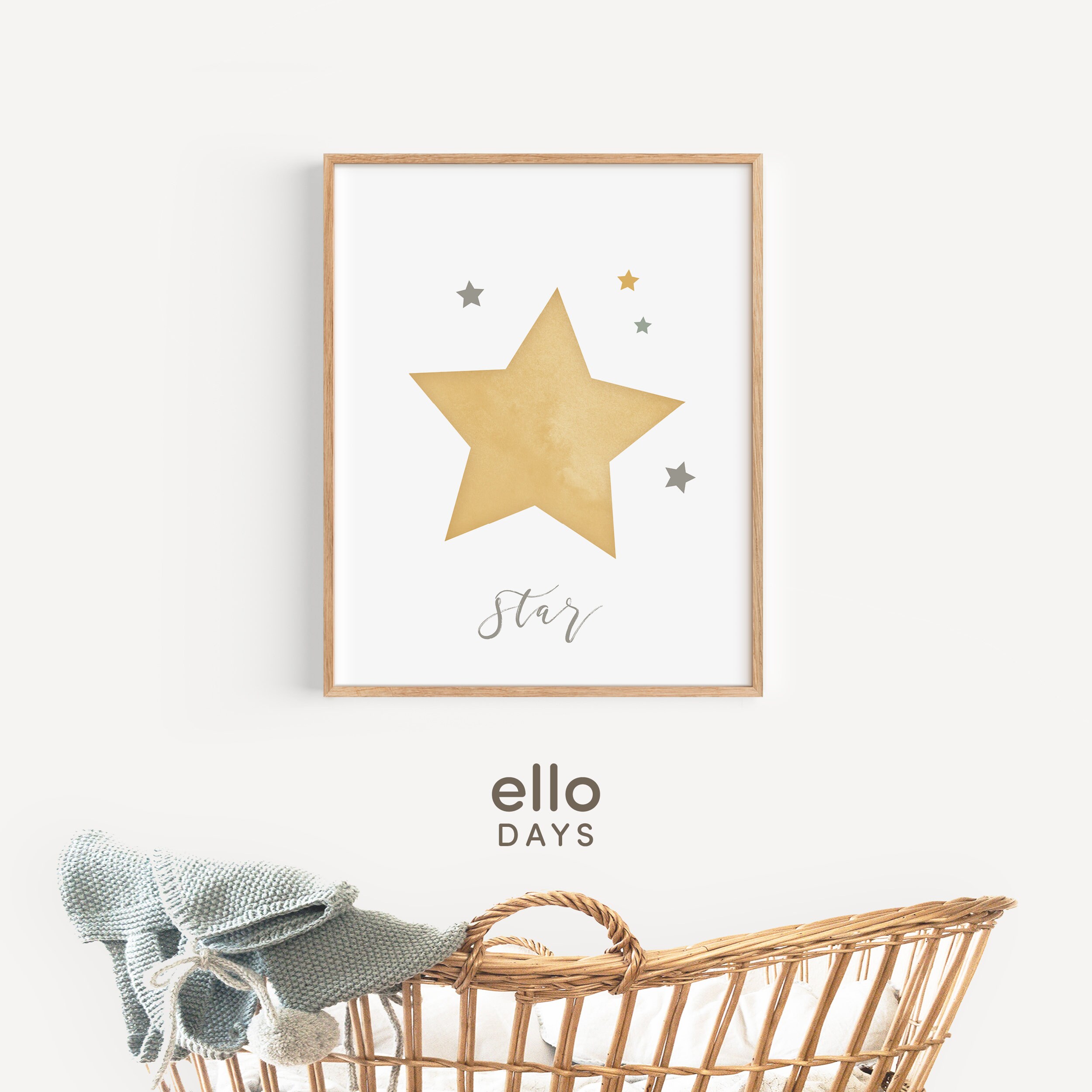 Sun Moon Star Set of 3 Nursery Wall Art Printable | Celestial Baby Kids ...
