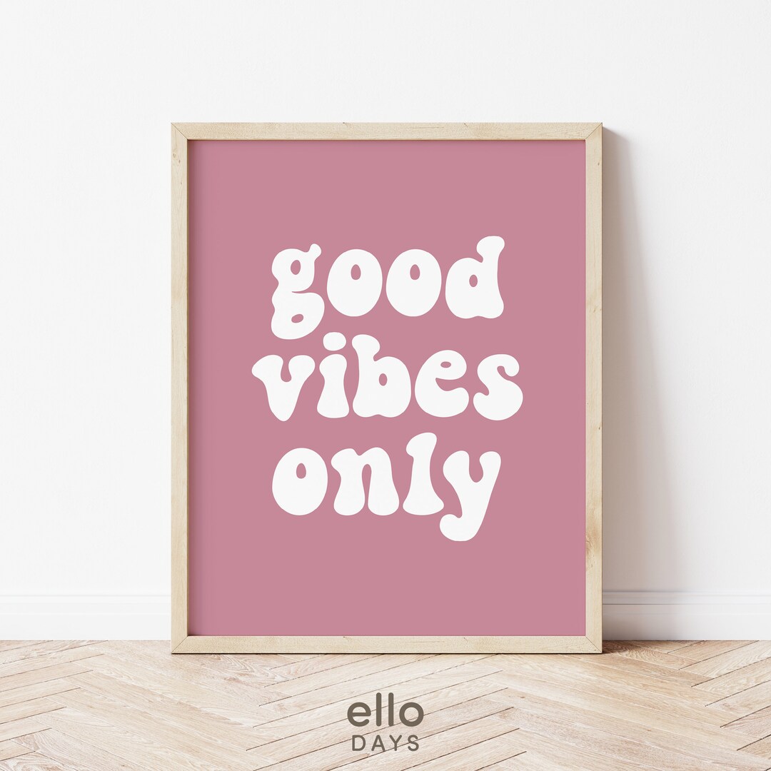 Good Vibes Only Wall Art Print | Boho Playroom Nursery Kids Room Poster ...