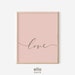 Love Script Printable Wall Art, Blush Pink Love Calligraphy Print ...