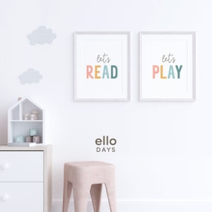 Read Play Playroom Signs, Montessori Playroom Decor, Classroom ...