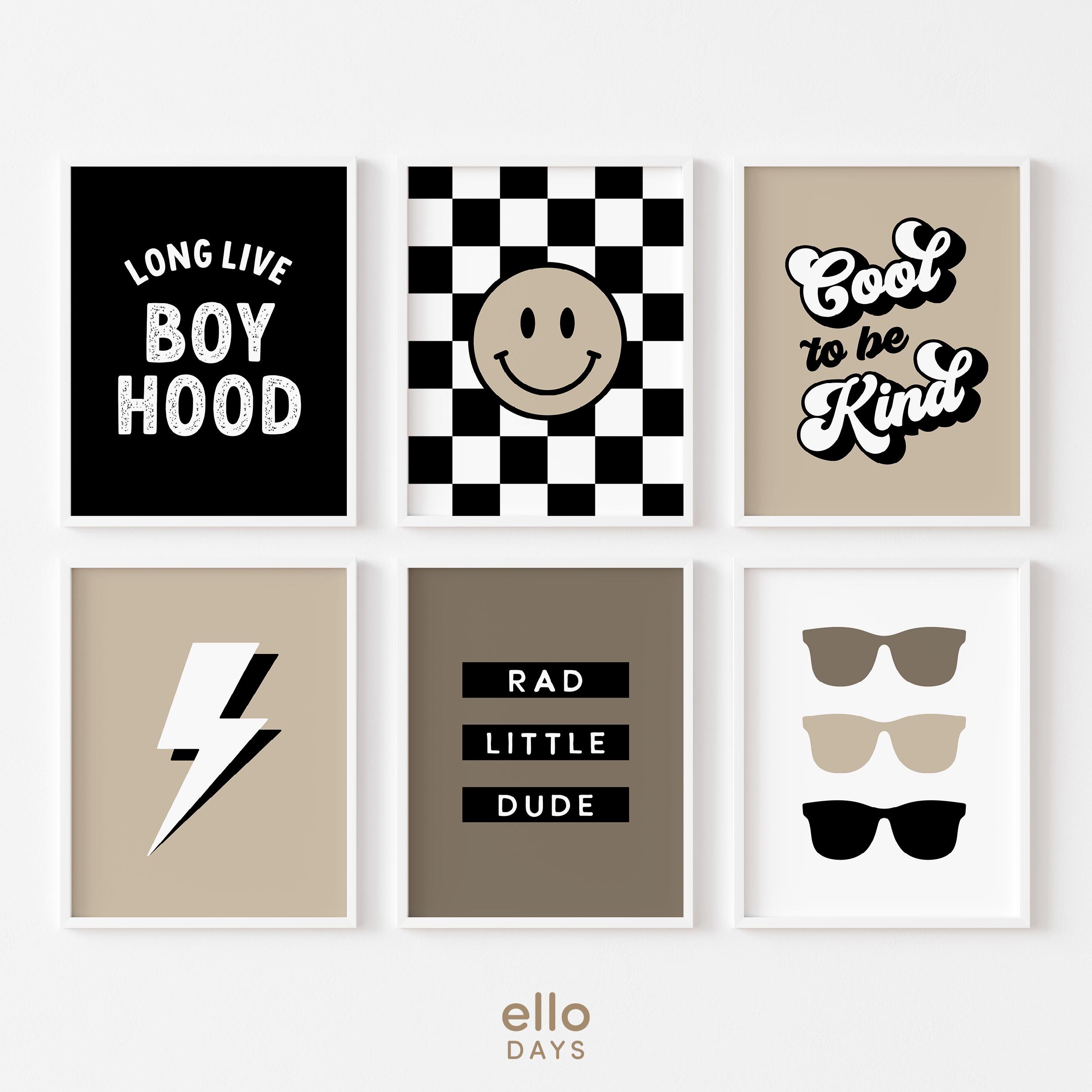 Boys Room Wall Decor Set of 6, Boy Gallery Wall Art, Toddler Boy ...