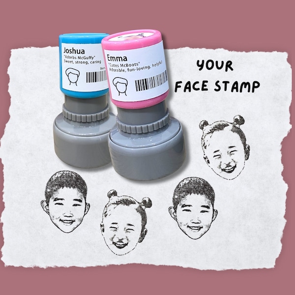 Personalized Face Stamp, Custom Portrait Teacher Stamp, Family/Couple Photo Self-Inking Stamp, Hilarious Gift for Him and Her