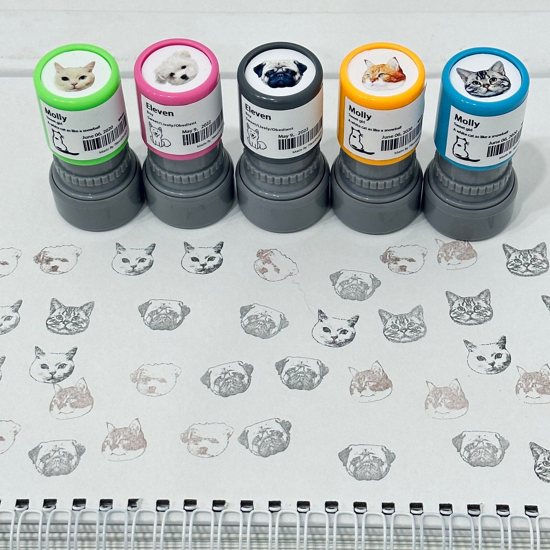 InkZoo Rubber Self Inking Animal Stamp Set for Kids