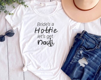 Nautical Bachelorette Party Shirts, Bachelorette Shirts, Bachelorette Cruise, Last Sail Before the Veil, Let's Get Nauti, Beach Bachelorette