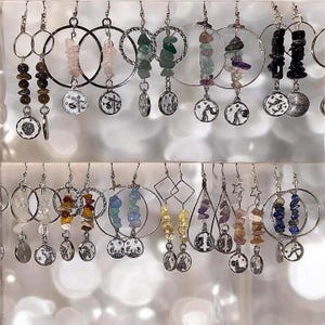 Zodiac earring collection 2.0/Star sign/Quartz earrings/Astrology/Horoscope earrings