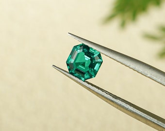 Lab Grown AAA Quality Asscher Cut Emerald Loose Stone for Jewelry Making/ Gemstones Supplies Lab Created/ Dainty Birthday Gift