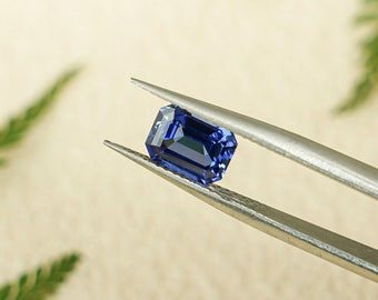 Lab Grown Emerald Cut AAA Flawless Sapphire Loose Stone for Jewelry Making/ Gemstones Supplies Lab Created/ Birthday Gift