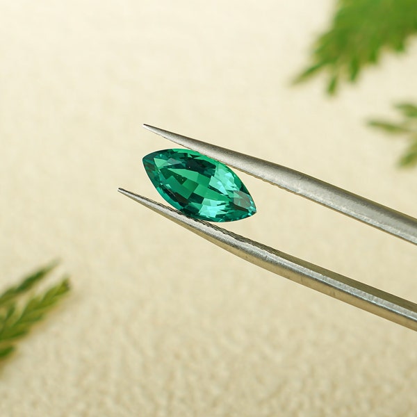 Lab Grown Marquise Cut AAA Quality Emerald Loose Stone for Jewelry Making/ Gemstones Supplies Lab Created/ Dainty Birthday Gift