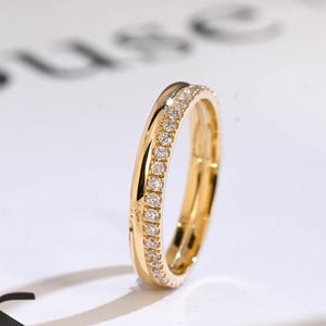 Solid Gold Eternity Round Lab Grown Diamond Wedding Band