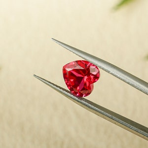 Lab Grown Heart Cut Ruby Loose Stone for Jewelry Making/ Gemstones Supplies Lab Created/ Birthday Gift for Her/ July Birthstone