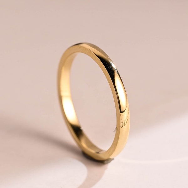 Solid Gold Plain Wedding Band, Promise Ring for Her, MR-569