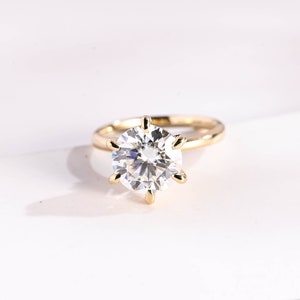 IGI Certified Round Lab Grown Diamond Engagement Ring, Solid Gold D/VS1 Diamond Hidden Halo Ring, Anniversary/ Birthday Gift for Wife
