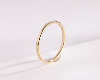 9K/14K/18K Solid Gold Minimalist Wedding Band/ Promise Ring for Her/ Proposal Ring/ Anniversary Gift for Wife/ Birthday Gift/ Christmas Gift