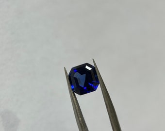 Lab Grown Asscher Cut AAA Flawless Sapphire Loose Stone for Jewelry Making/ Gemstones Supplies Lab Created/ Birthday Gift