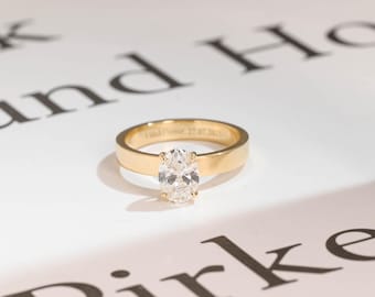 IGI Certified Solid Gold Oval Lab Grown Diamond Engagement Ring