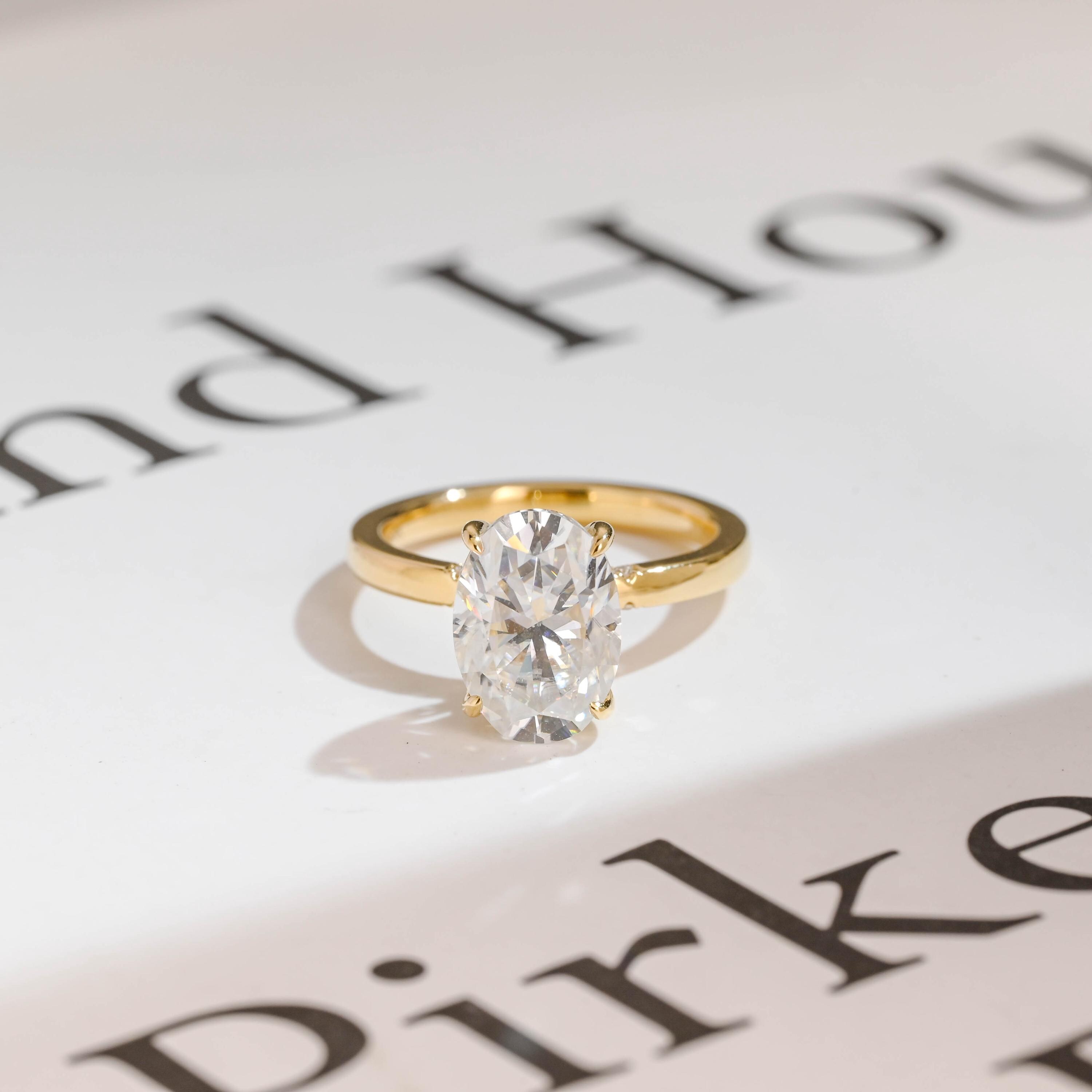 Oval Moissanite Engagement Ring in 18K Solid Gold, Hidden Halo Ring for Women, Proposal Ring, Promise Ring, Birthday Gift for Women
