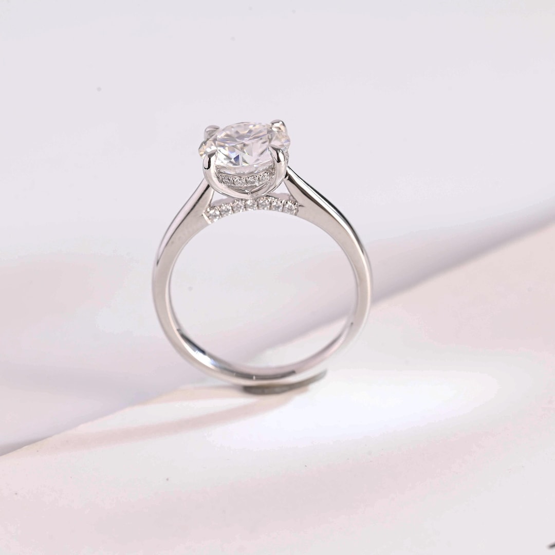 IGI Certified Solid Gold Round Lab Grown Diamond Engagement Ring - Etsy
